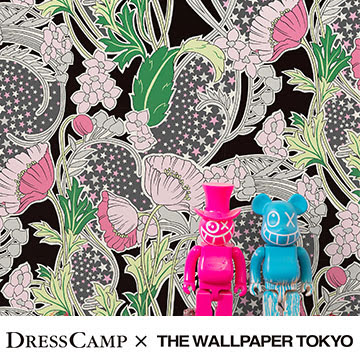 Tokyo カラフル 壁紙 The ポップ オリエンタル 花柄 花柄 星柄 北欧 フリース壁紙 ヴィンテージ Dresscamp Wallpaper フリースデジタルプリント壁紙 デジタルプリント壁紙 貼って剥がせる 賃貸ok 日本製 46cmx10m ドレスキャンプ 壁紙革命 賃貸でもおしゃれに