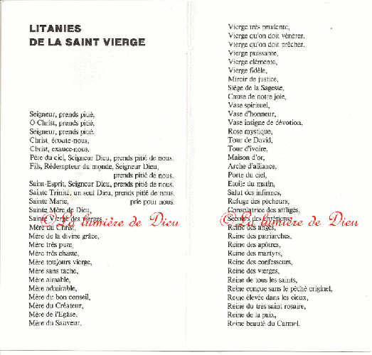 Litanies de la Sainte Vierge (2)