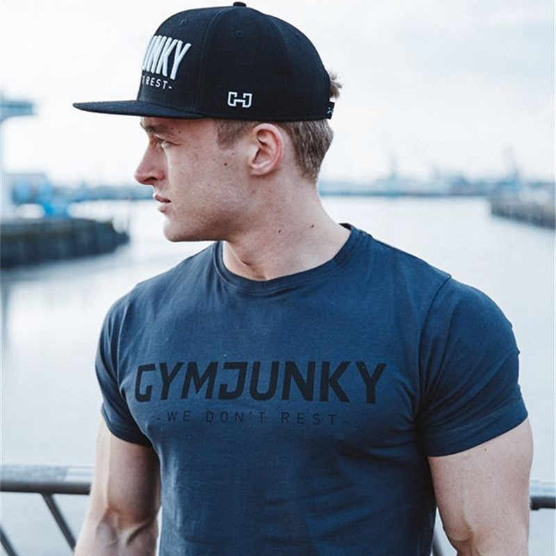 2019 ブランドジムタイトな Tシャツメンズトレーニングフィットネス T