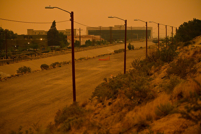 Erie sunset from the fires in Arizona, taken in Albuquerque