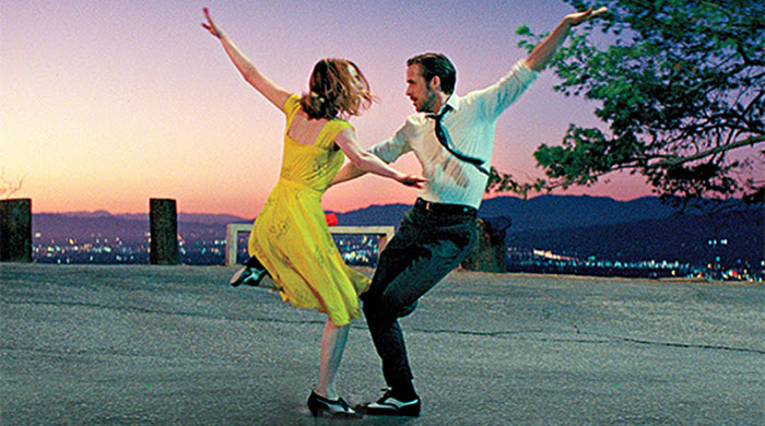 Первый кадр фильма "Ла Ла Лэнд" с Эммой Стоун и Райаном Гослингом