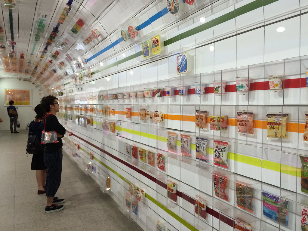 Food viz: A product timeline at the Momofuku Ando Instant Ramen Museum in Osaka.