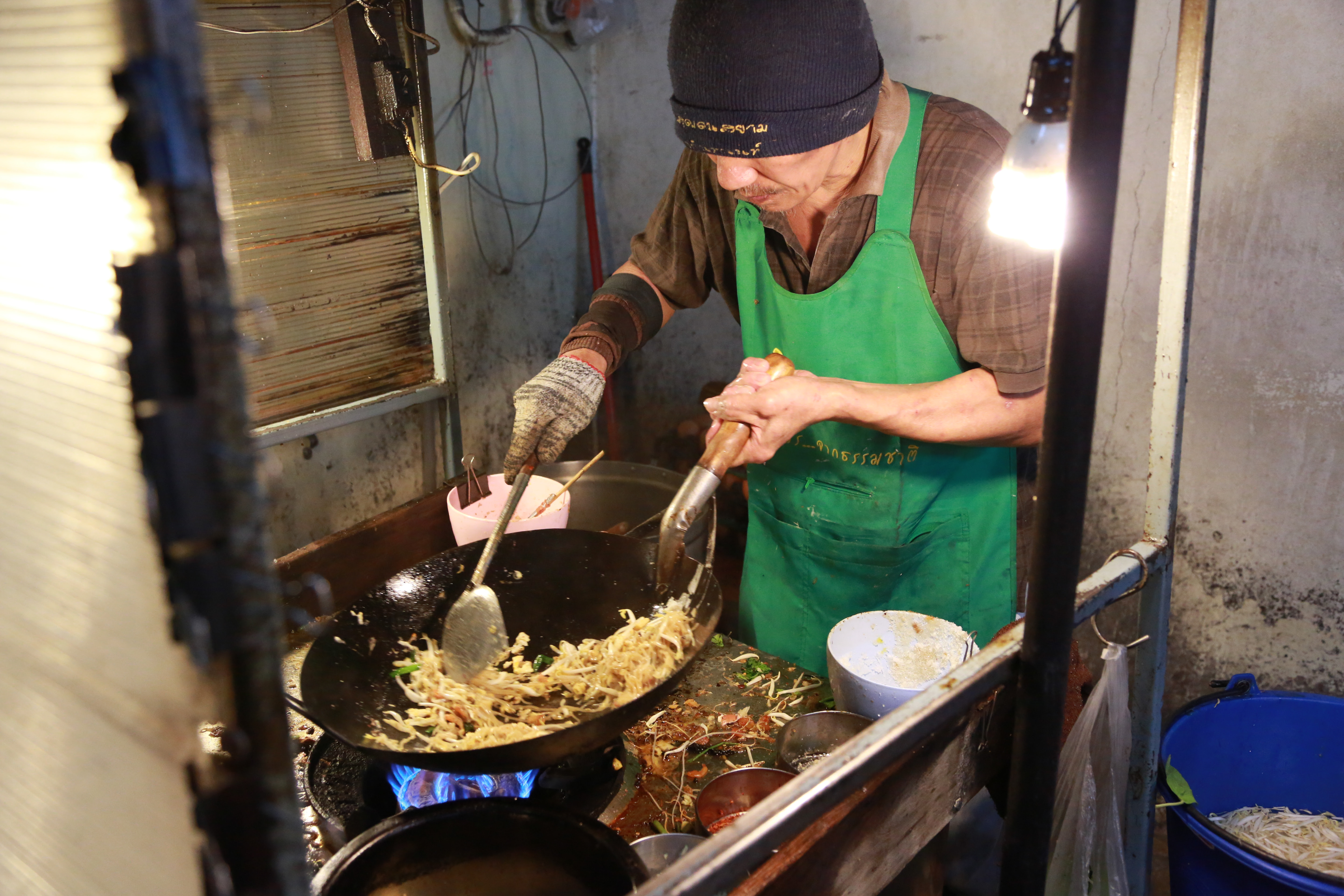 Pad Thai A Street Food Cook With A Character Out Of The - 