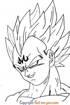 coloring page majin vegeta dragon ball z free kids coloring pages printable