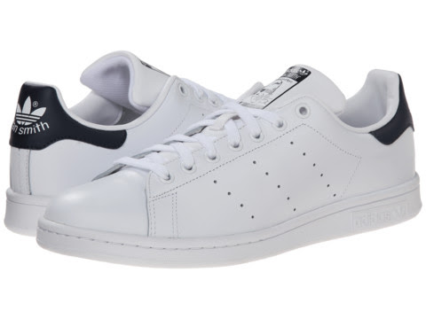 adidas Originals Stan Smith WhiteWhiteNavy - Zappos Free ...