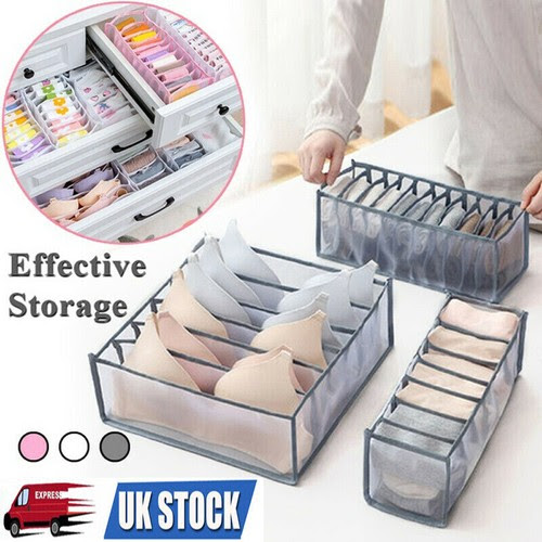 Home Furniture Diy Foldable Underwear Storage Box Compartment Underpants Bra Organizer Drawer Uk Storage Solutions