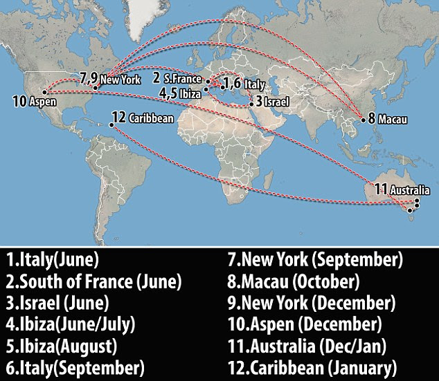 James and Mariah's gap year: The couple have spent over 56 days on holiday since they began their romance