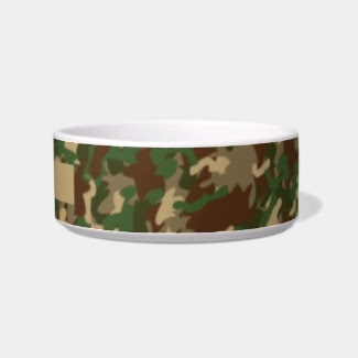 Camouflage Dog Bowl Personalized Add Your Name