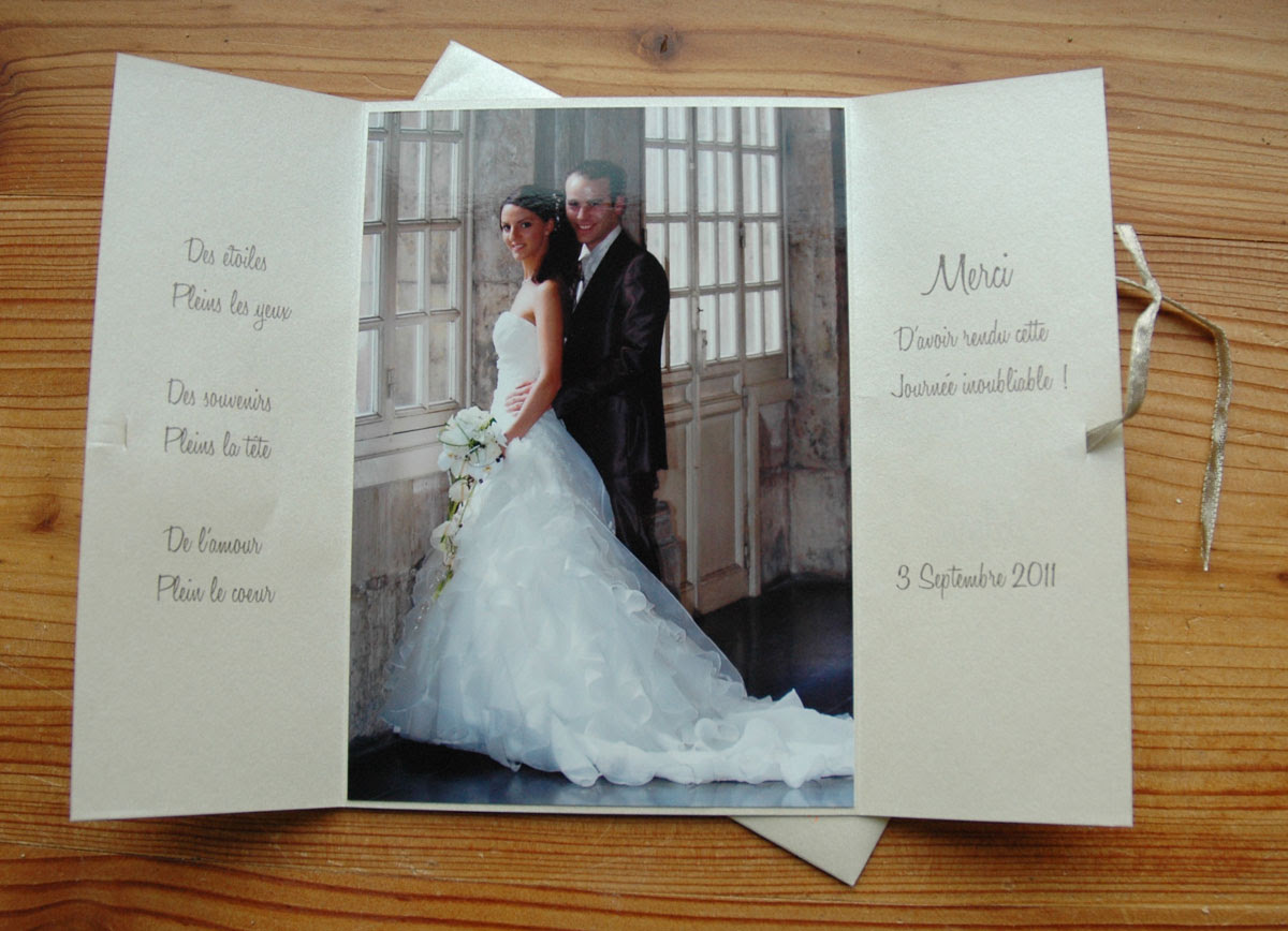 Carte De Remerciement Mariage Avec Photo Gratuit