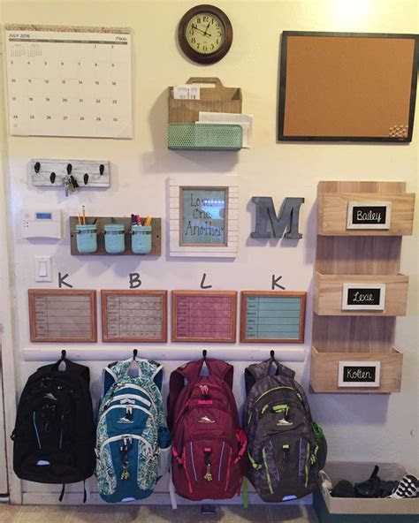 finished command centerbackpack wall mail rack