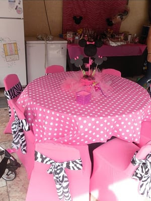 Party Decoration Ideas on Minnie Mouse Theme Birthday Party Table Set Up Decoration Ideas