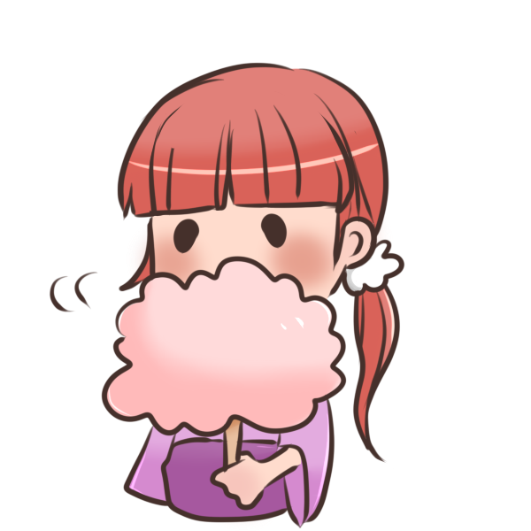わたあめを食べる女の子のイラスト かわいいフリー素材が無料のイラストレイン