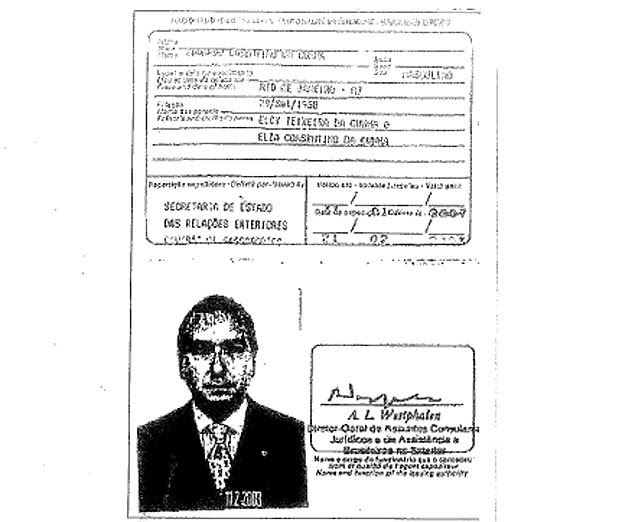 Passaporte diplomático usado por Cunha para abrir contas na Suíça