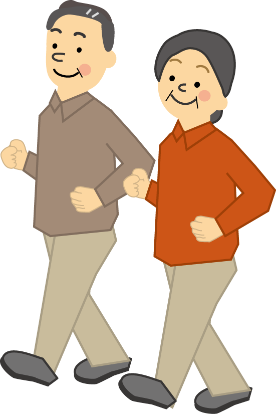 ウォーキング ジョギング 体操のイラスト無料素材