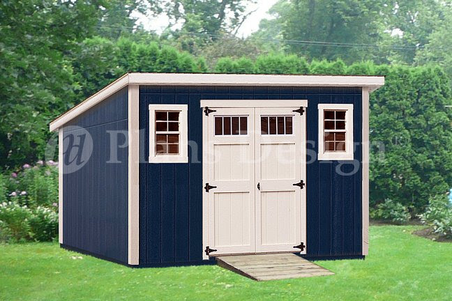 10' x 14' Deluxe Modern Backyard Storage Shed Plans ...