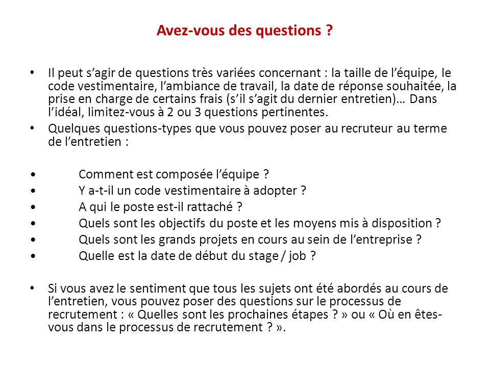 Entretien d'embauche : 18 questions les plus posées - ppt Entretien d'embauche : 18 questions les plus posées - ppt