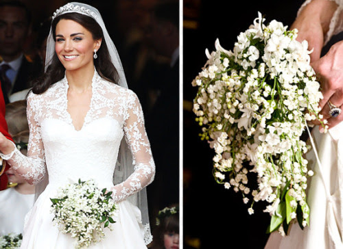 From across the pond…
Congratulations to the Royal newlyweds! Princess bride Katherine chose the flowers of her bouquet because of their special meanings—she carried Lily of the valleys to symbolize the return of happiness; Sweet William flowers for gallantry…her own “sweet William” is indeed gallant!…; hyacinths for constancy of love; ivy for fidelity, marriage, friendship and affection; and myrtle, the emblem of marriage and love. The myrtle is actually from a plant that Queen Victoria planted in 1845, and was also used in the bouquet of Queen Elizabeth’s wedding in 1947.
Call Flower Girl for your wedding flowers, we promise to make you feel royal too!

(photos via Getty Images and Ian West/PA wire)