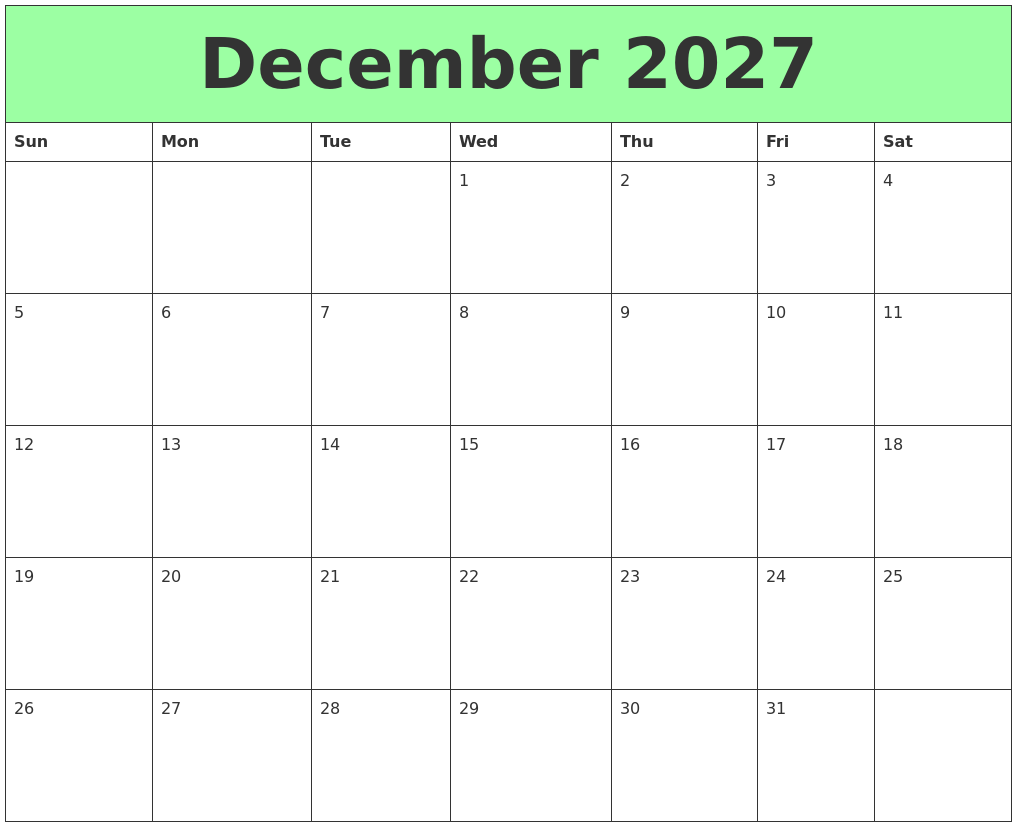 october 2027 free calendar