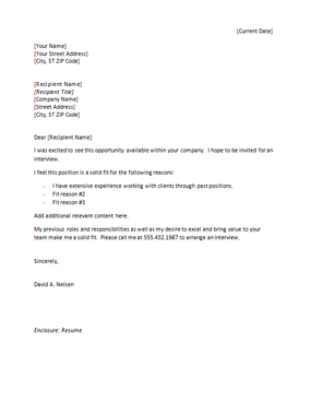 Free Sample Cover Letter Templates