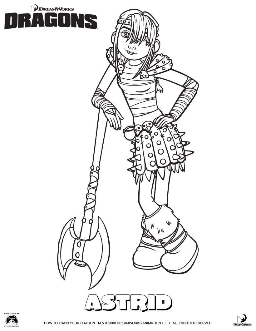 Coloriage Astrid la viking Colorier en ligne Imprimer · Dragon vip¨re