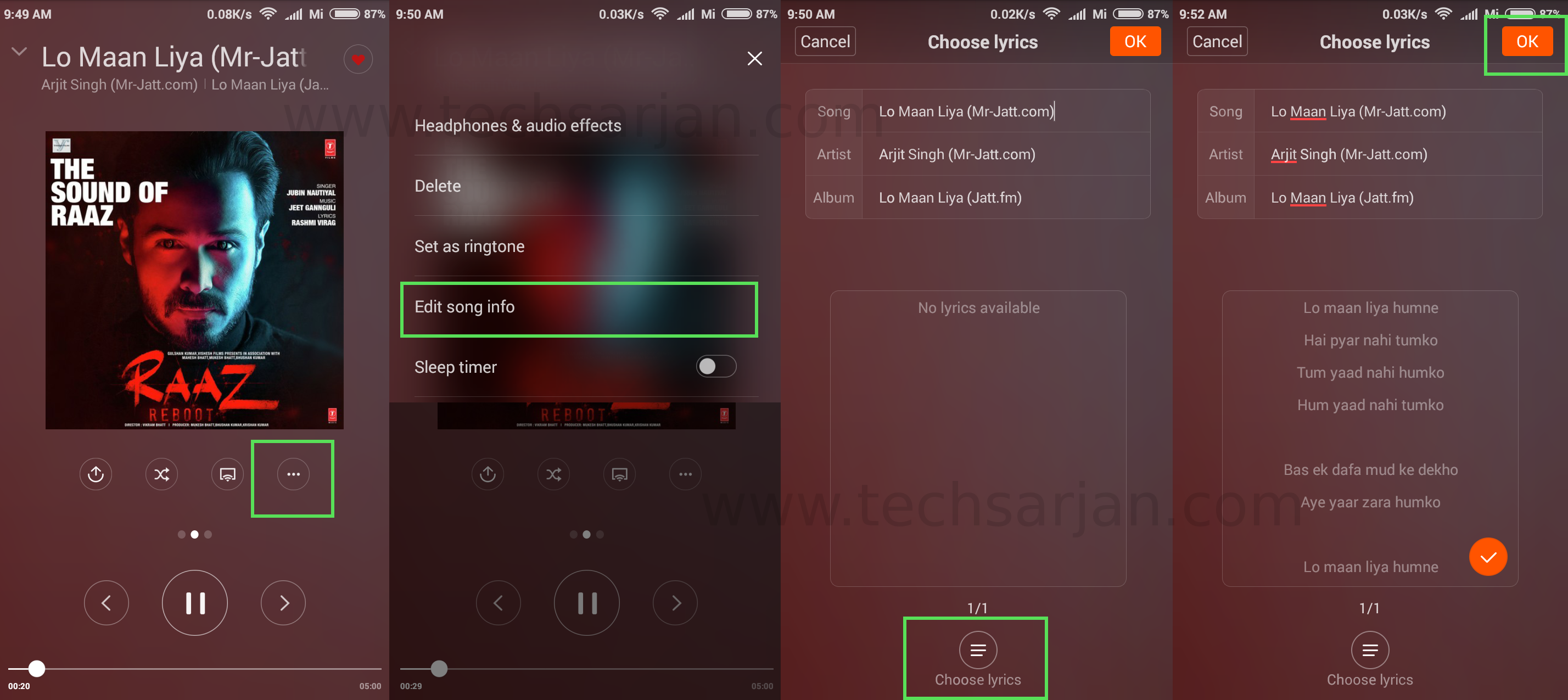 How To Add Lyrics In Miui Music Player Xiaomi Mobiles Miui 7 8 Tech Sarjan