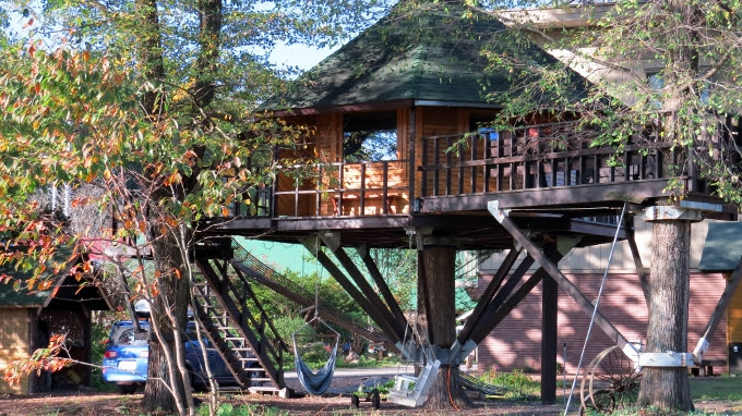 三部ファームのツリーハウス 北海道の鹿追町で宿泊しました