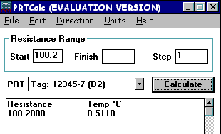 Pt100 calculator