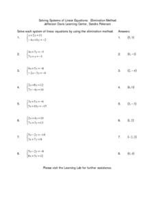 Solving Systems of Linear Equations: Elimination Method ...