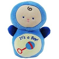 'It's a Boy' Bitsy Bundle Blue Plush Baby Rattle