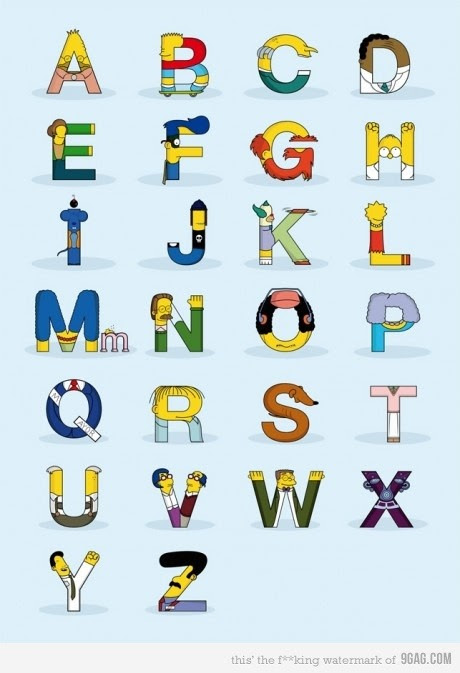 Abecedario con Los Simpsons.