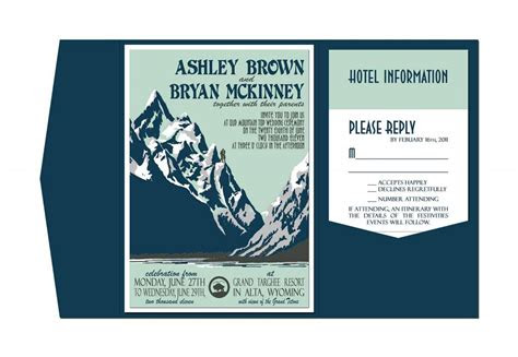 beautiful mountain wedding invitations