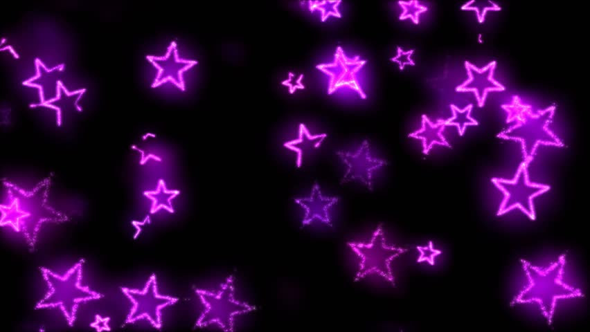 Purple And Pink Blinking Neon Stars. Slightly Defocused ...