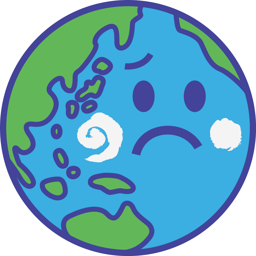 地球のイラスト 顔付き 元気な緑 環境問題 世界平和の表現 可愛い無料イラスト素材集