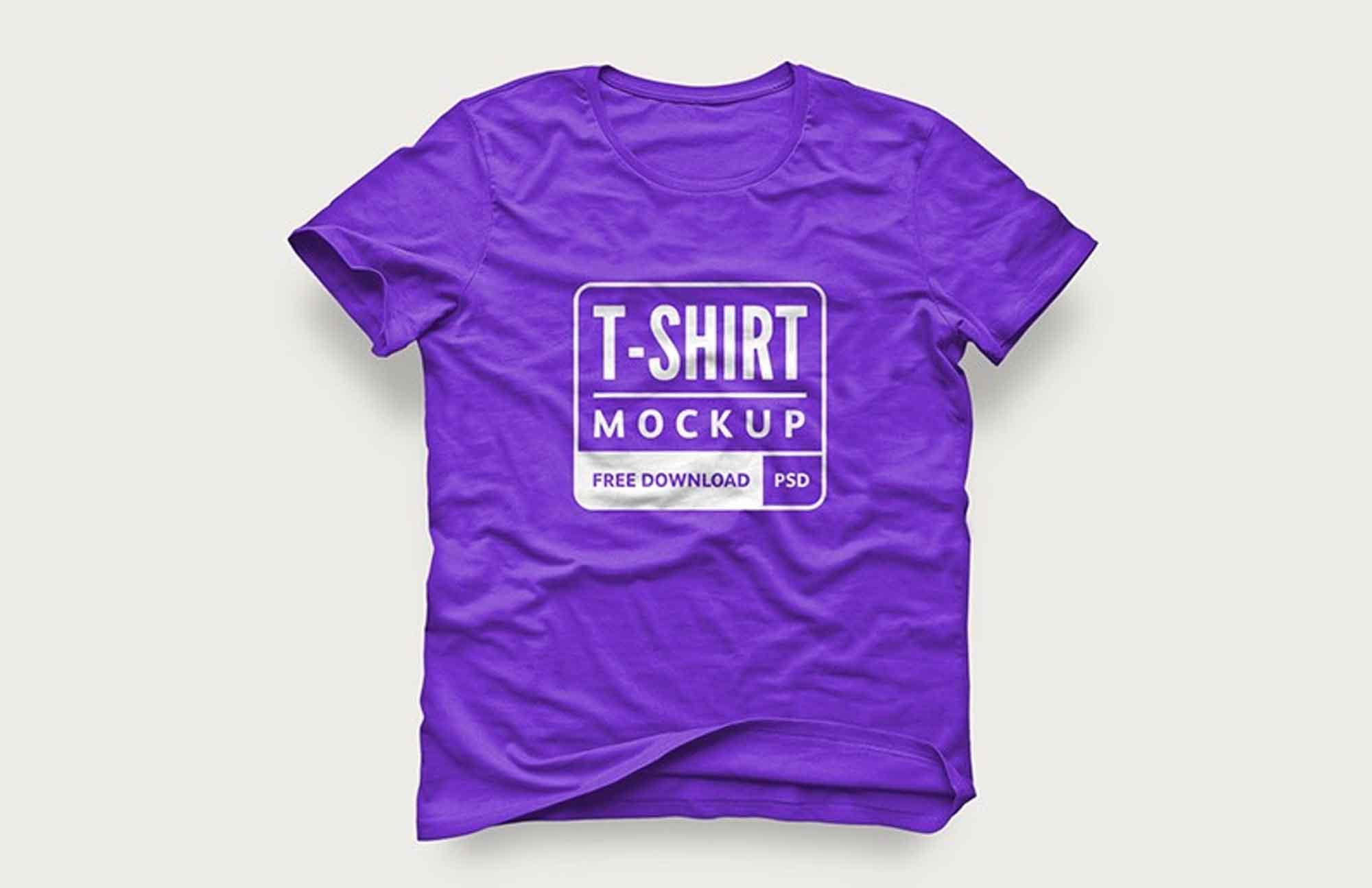Download Free Wrinkled T-Shirt Design Mockup (PSD)