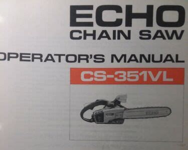 Free Download echo 351vl chainsaw manual iBooks PDF