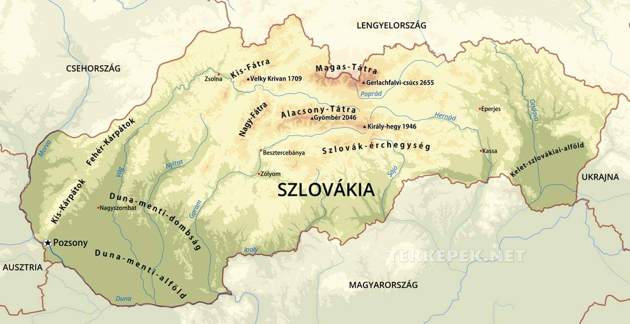 szlovákiai térkép Szlovakiai Terkep szlovákiai térkép