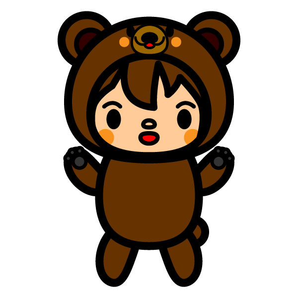 シルエットでかわいいくまの無料イラスト 商用フリー オイデ43
