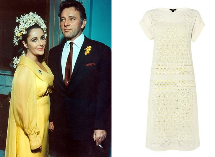 Elizabeth Taylor short yellow wedding dress