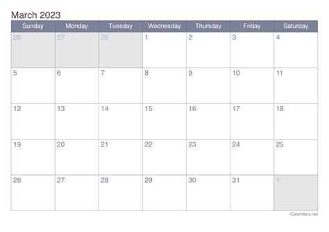  march 2023 printable calendar icalendarsnet