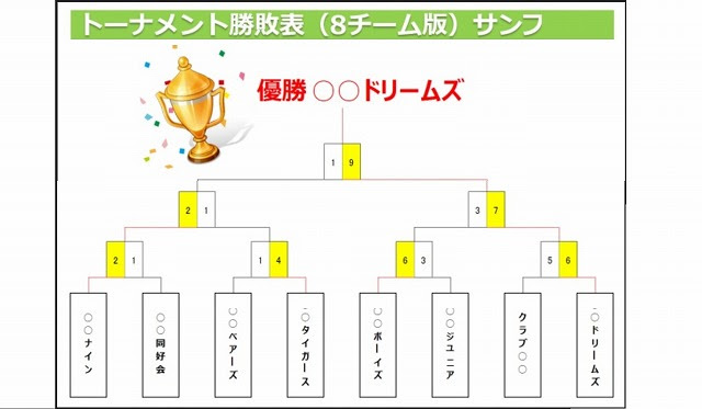 エクセル勝敗記録 リーグ表 トーナメント表 の無料ダウンロード 新作 無料ダウンロード エクセルのテンプレート