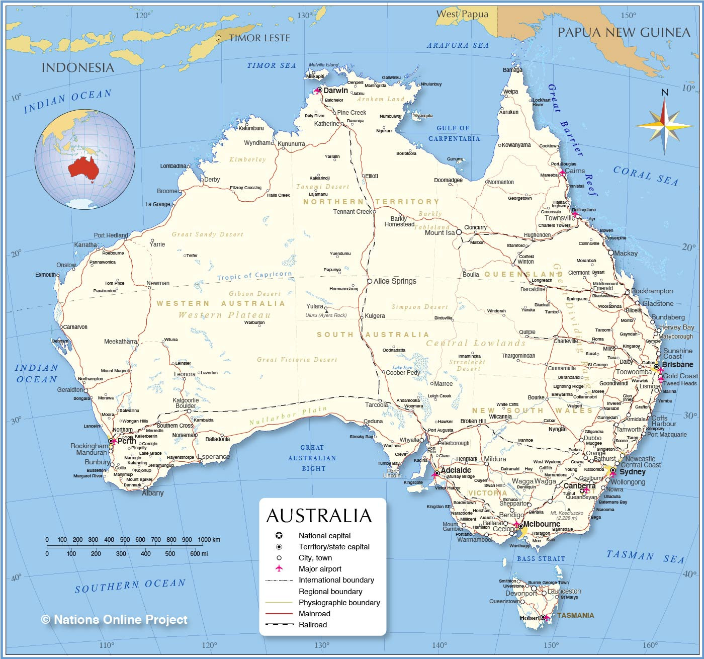 Detailed Map of Australia