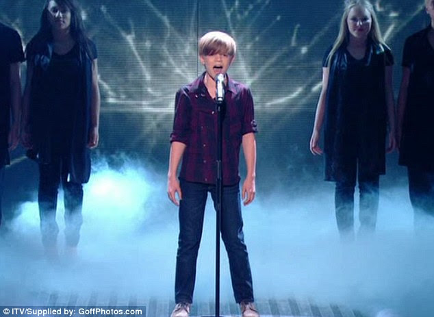 Small boy, big voice: Ronan Parke, 12, wowed the audience with a powerful rendition of Kelly Clarkson's Because Of You