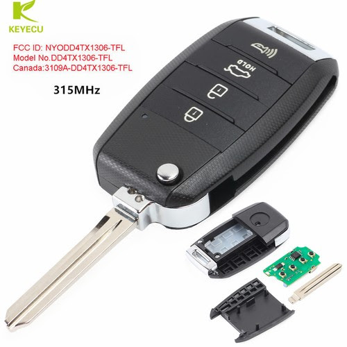 3 1button Flip Remote Key Fob 315mhz For Kia Sportage 14 15 Nyodd4tx1306 Tfl Car Remote Start Alarm Combos Auto Parts And Vehicles