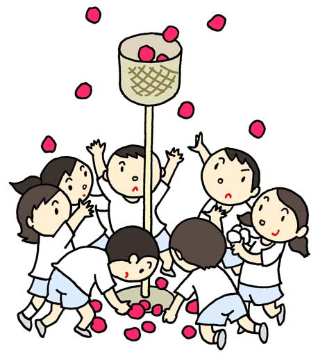 ビジネスイラスト 無料素材 秋 テーマのイラスト 運動会 体育の日 体育祭 スポーツの秋 玉入れ 秋