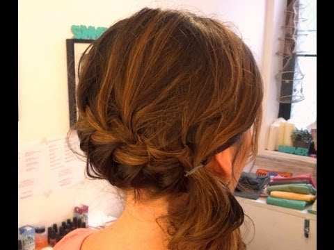 Tresse diagonale et queue de cheval sur le côté - YouTube