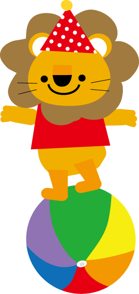 動物たちのサーカスのイラスト 無料イラスト素材