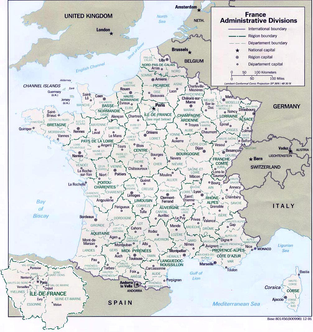 Show Me A Map Of France MAP OF FRANCE : Departments Regions Cities   France map