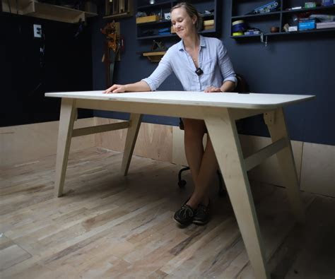 diy modern desk    sheet  plywood  steps