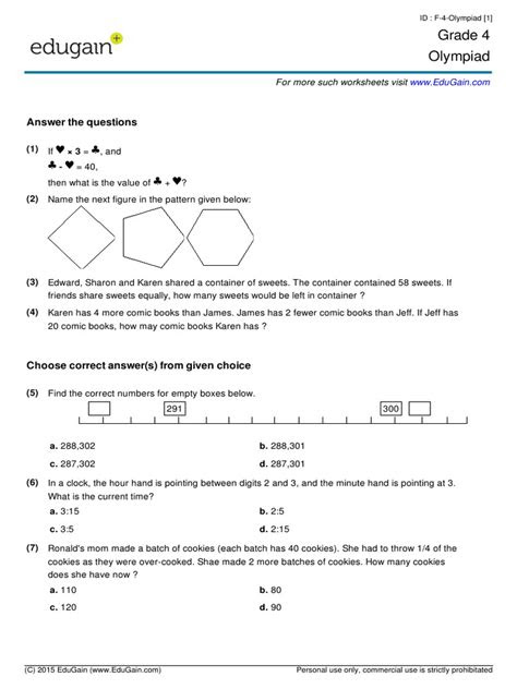 Grade 4 maths focuses on 6 digits numbers. grade4 olympiad teaching mathematics