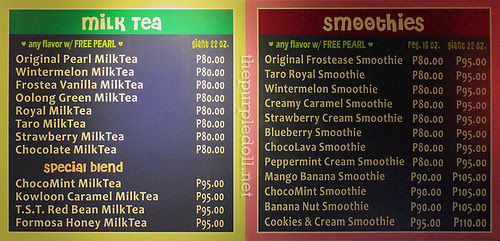Frostea Milk Teas and Smoothies